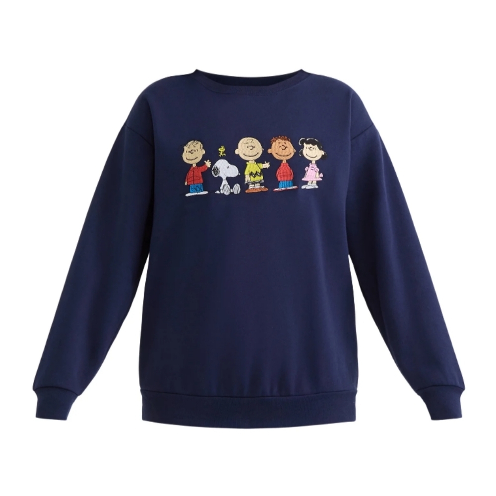 Snoopy Women's Size XS (0-2) Graphic Sweatshirt with Long Sleeves Navy NWT